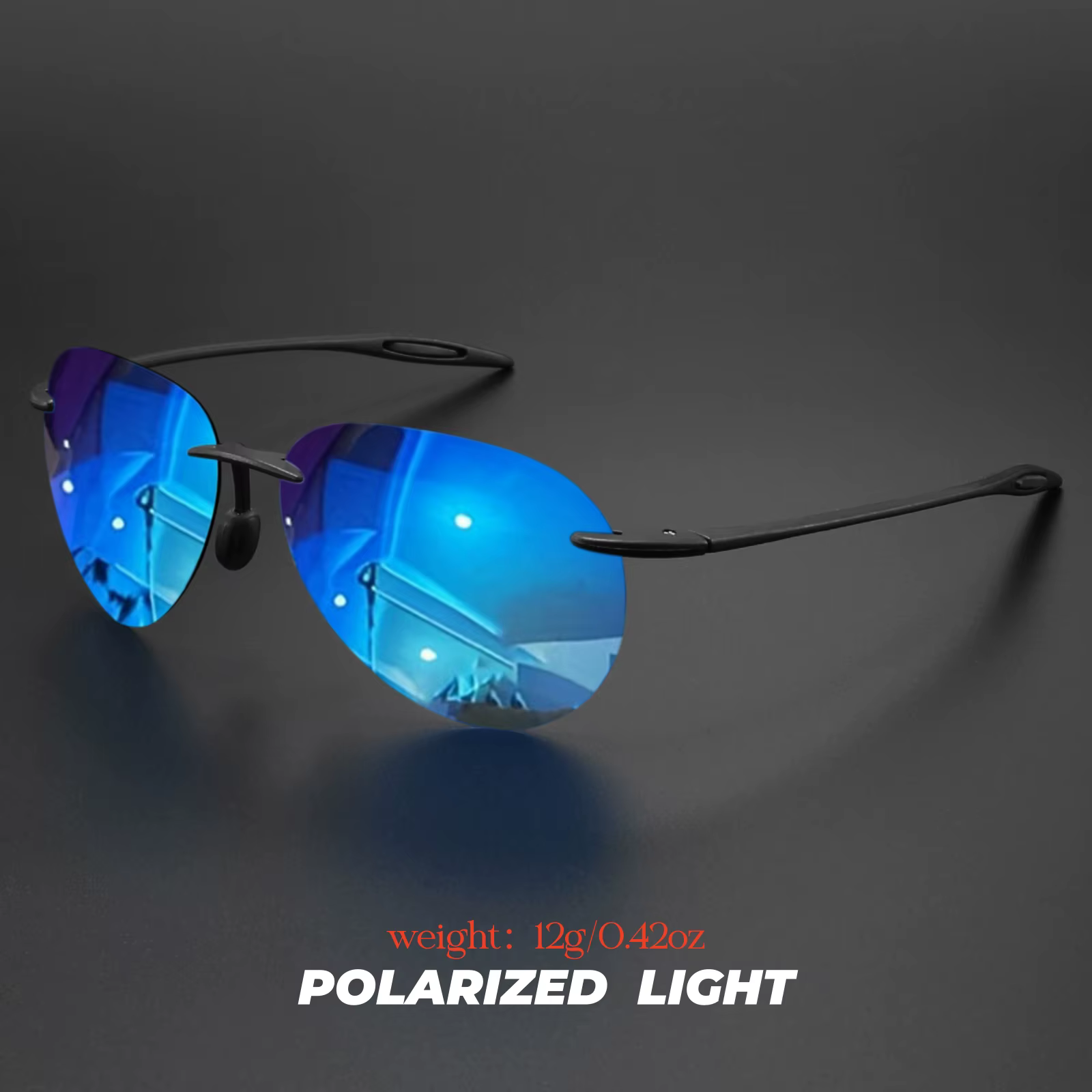 Ultra Light Tr90 Frameless Polarized Aviator Sunglasses
