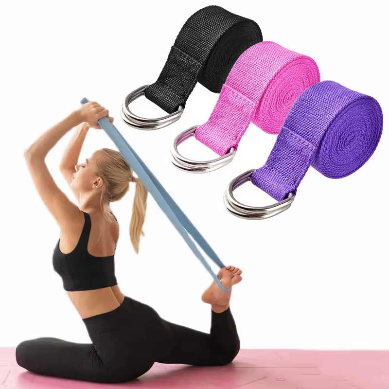 Yoga Strap Cotton Exercise Yoga Belt Adjustable Woven