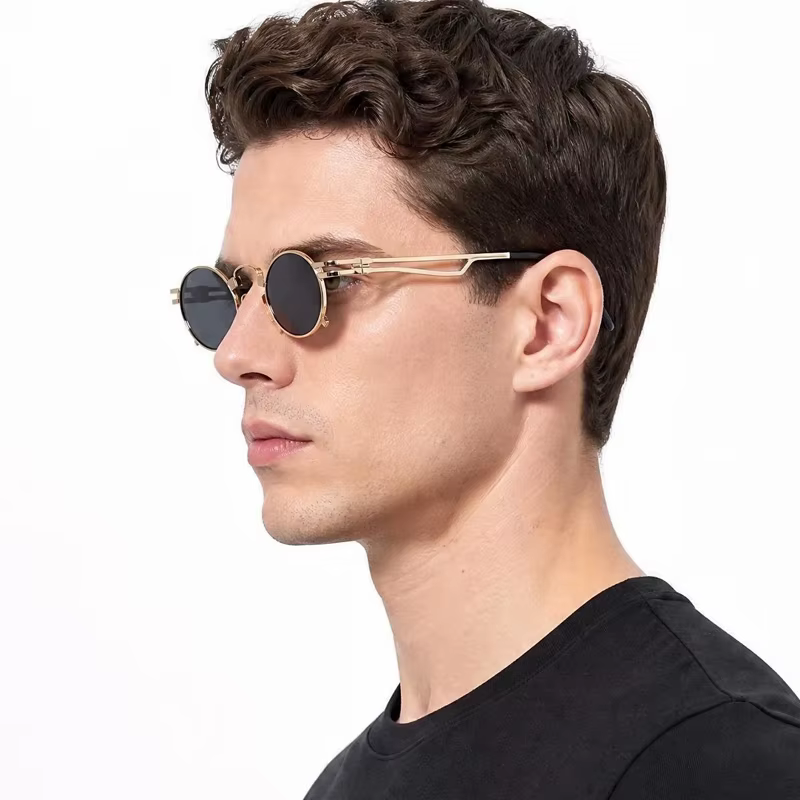 Steampunk Small Round Sunglasses Men Women Retro Gothic