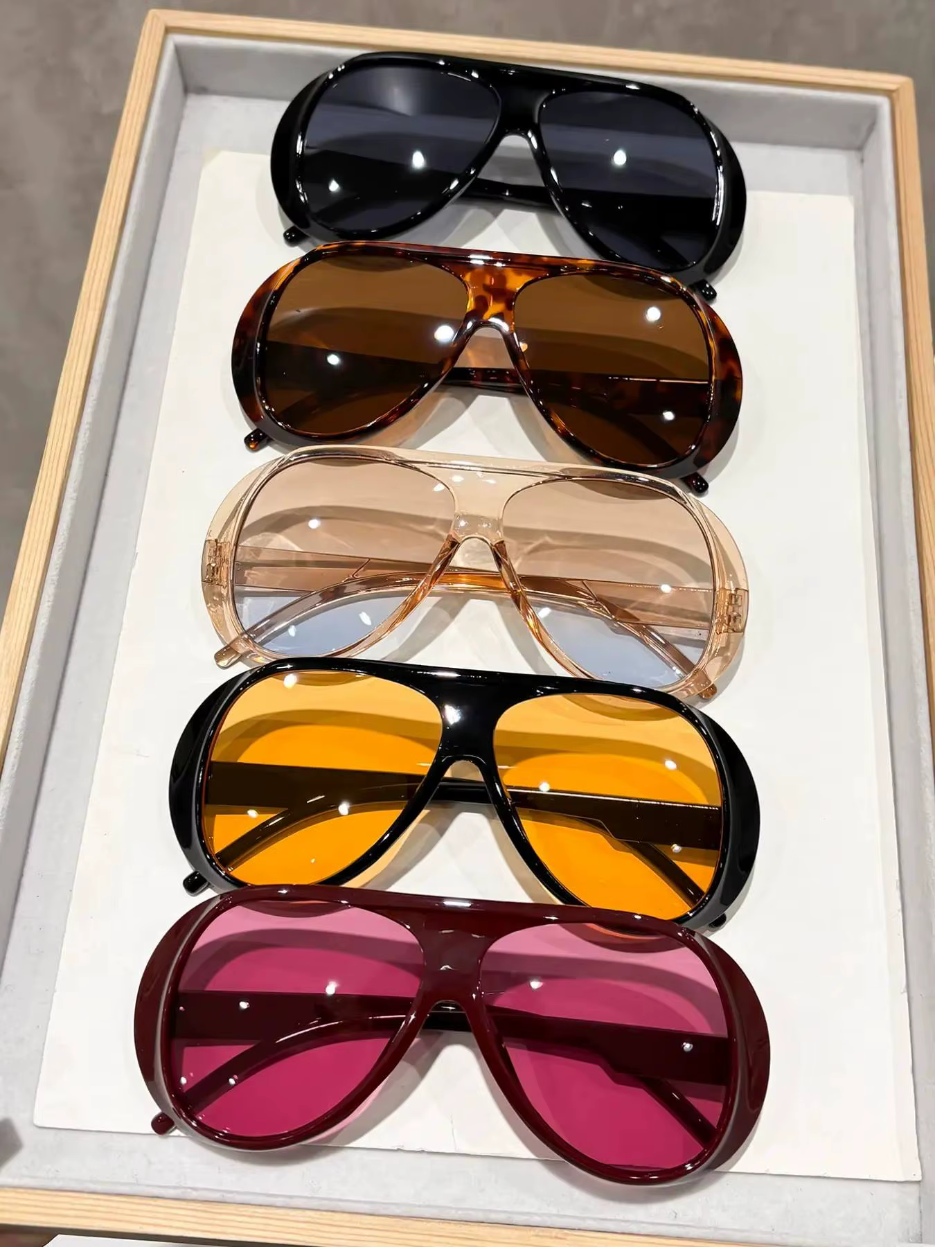 Y2k Oversized Aviator Sunglasses Tortoise Leopard Print