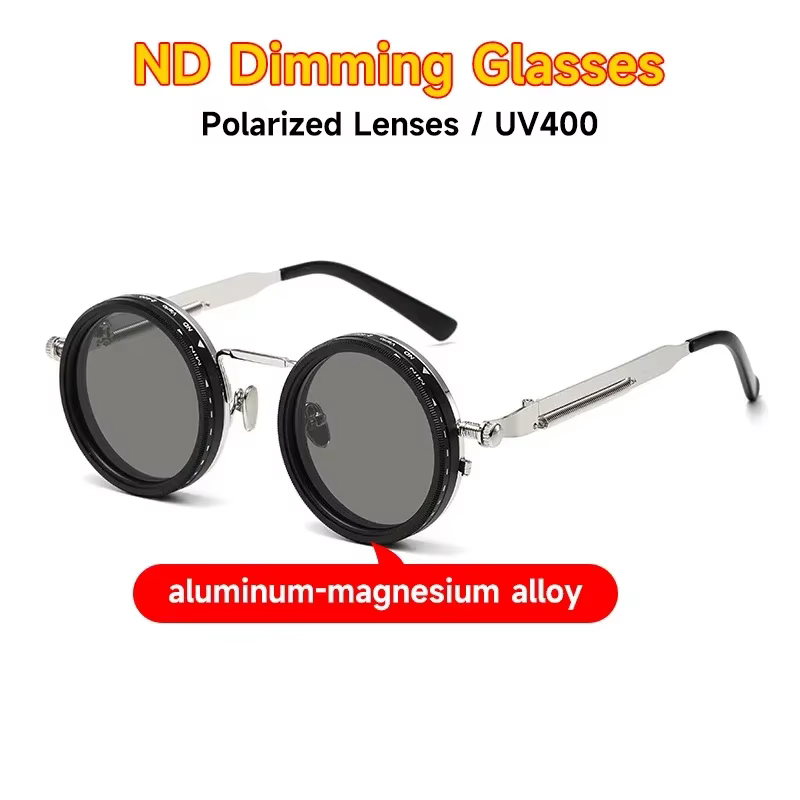Nd Dimming Glasses Polarized Sunglasses Men Women Round