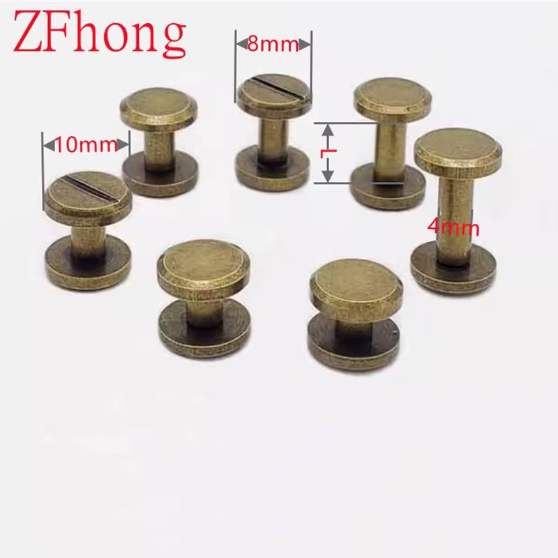 Brass with Bronze Colour Chicago Belt Screw Nail Stud