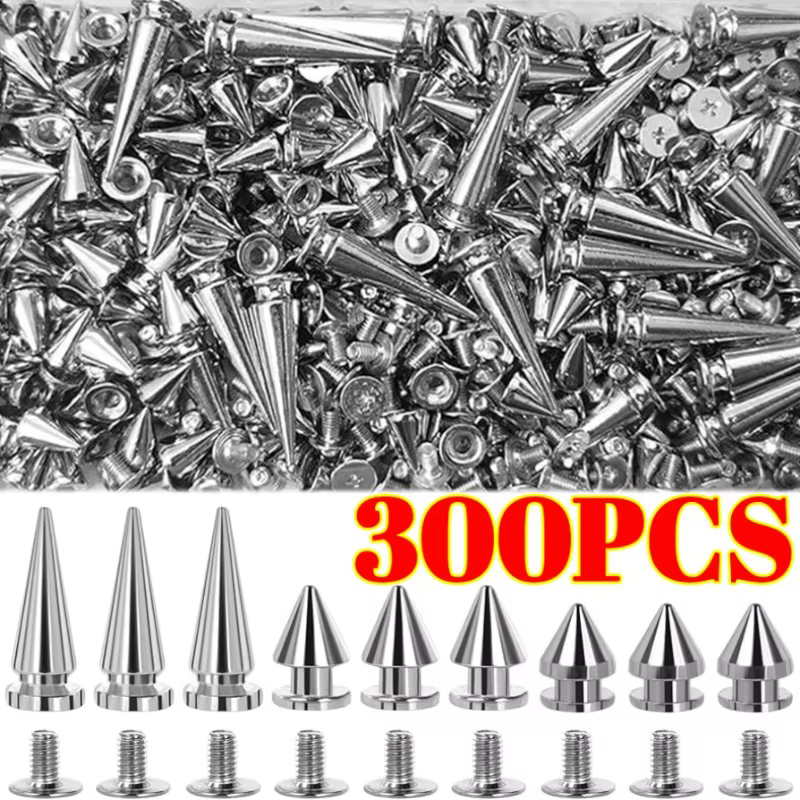 Spike Punk Rivets Metal Screwback Studs Diy Handcraft Cool