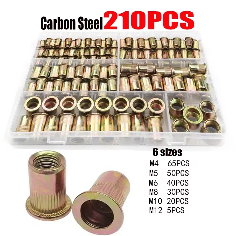 Box Rivet Nuts Carbon Steel M4 M5 M6 M8 M10 M12 Flat Head