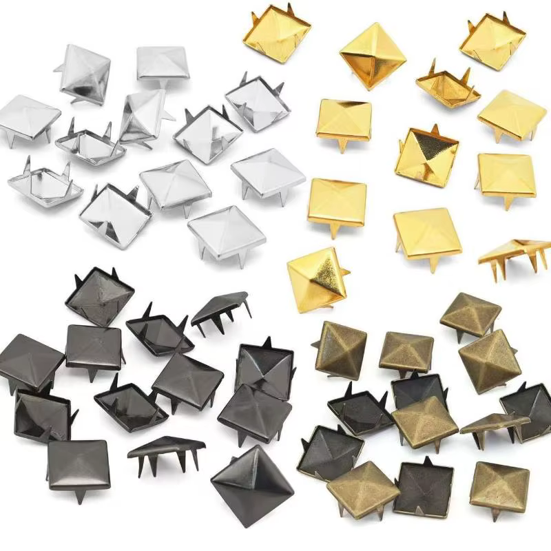 Square Pyramid Metal Studs Rivets Prongs Punk Spikes for