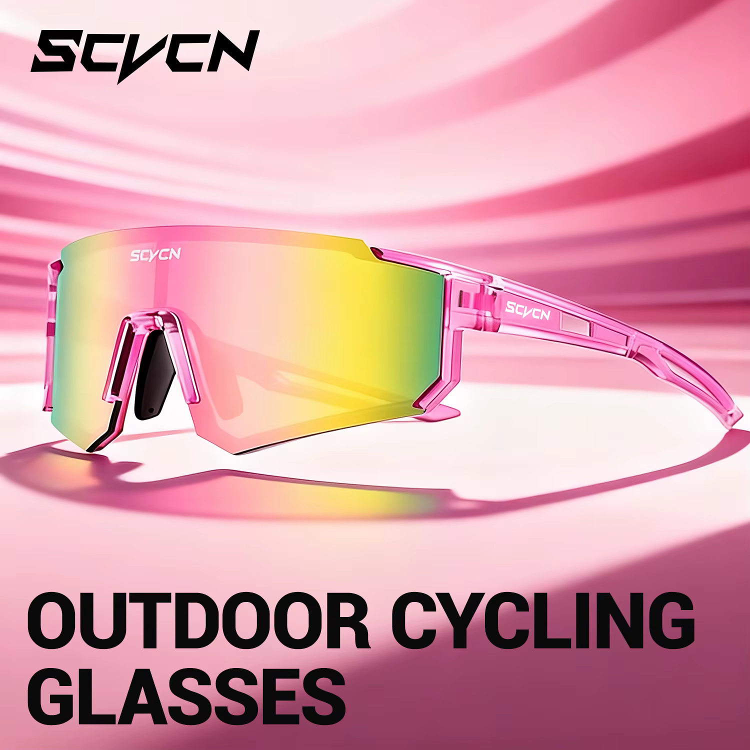 Scvcn Sweet Pink Bike Cycling Glasses Bicycle Photo