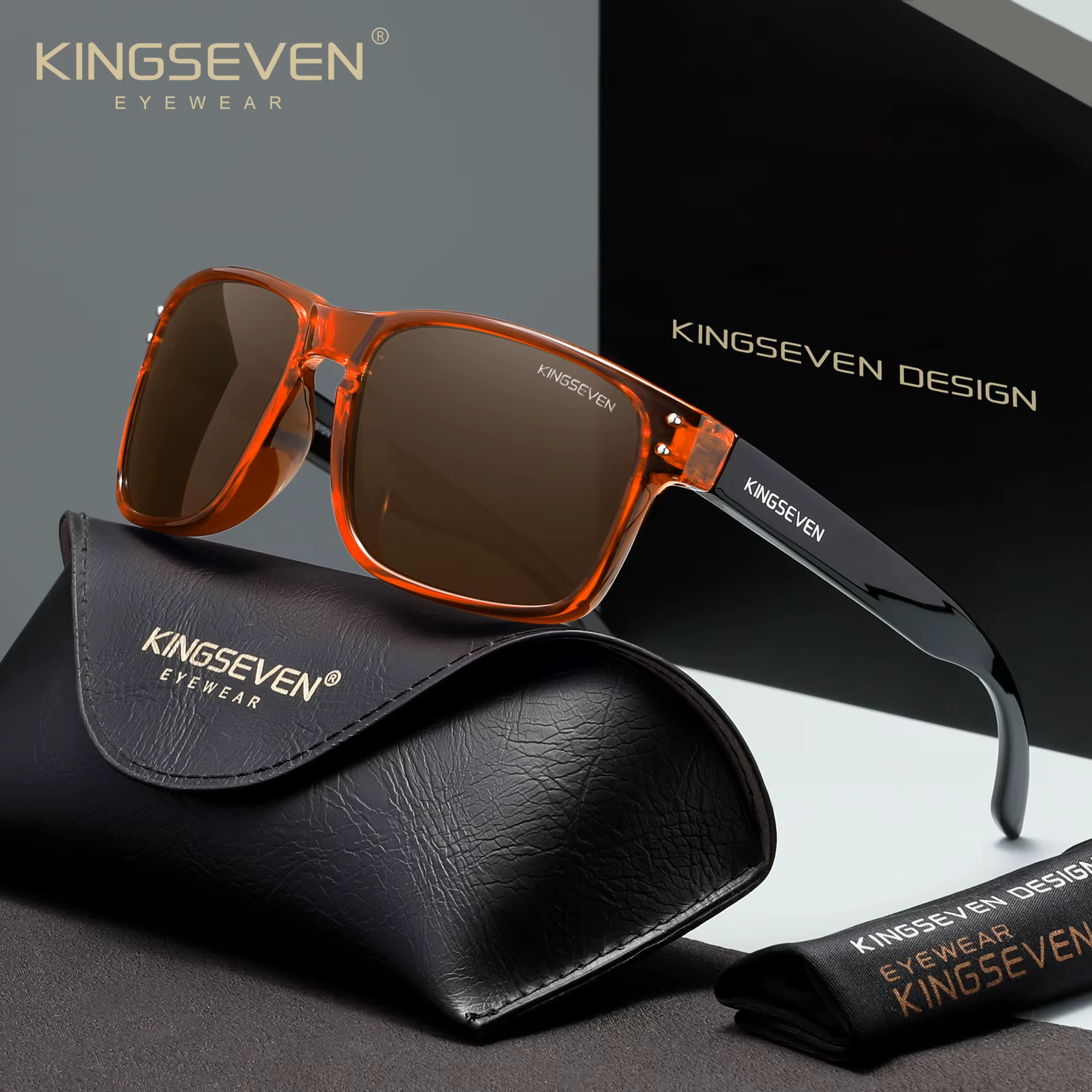 Kingseven Retro Tr90 Polarized Sunglasses Women Men Cycling