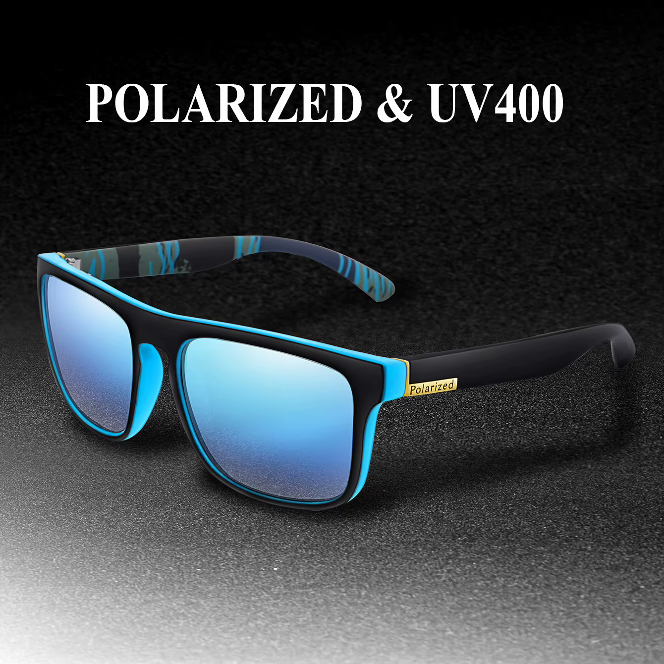 Retro Style Square Frame Polarized Cycling Sunglasses Men