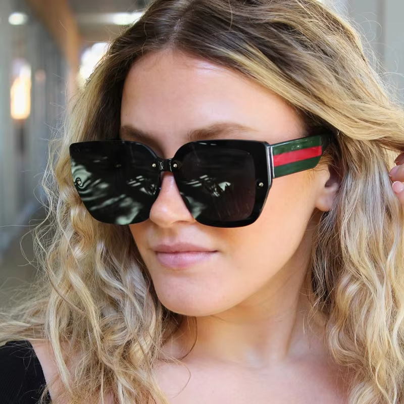 Large Frame Women Sunglasses Plastic Polygonal Brand Style