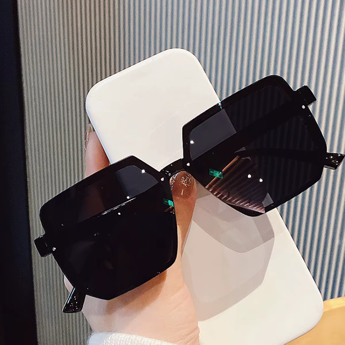 Big Frame Vintage Sunglasses Women Men Brand Square Sun