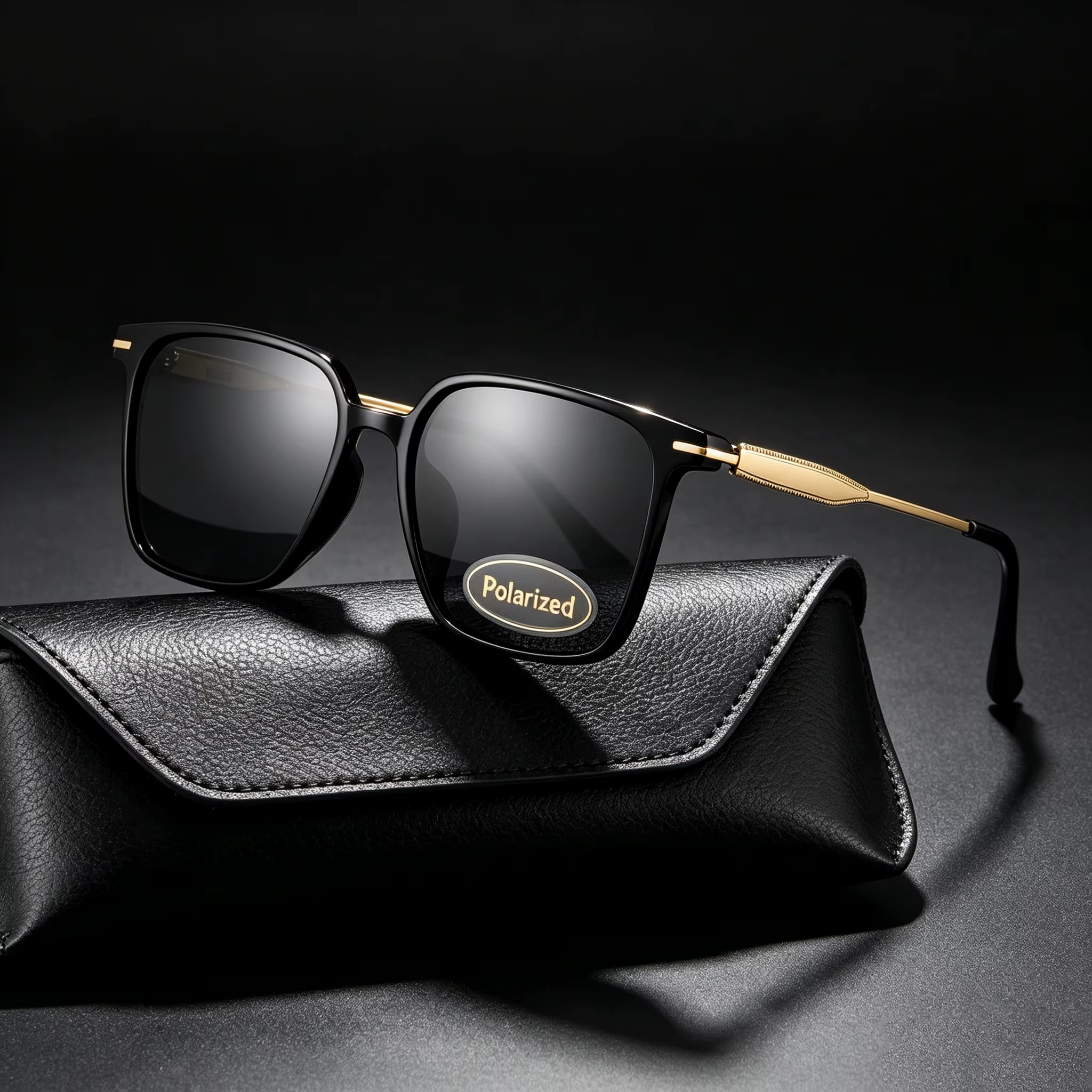 Square Polarized Sunglasses Women Metal Frame Uv400