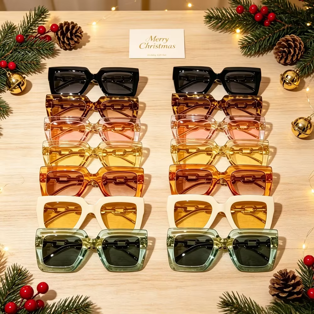 Oversized Square Sunglasses with Thick Frames