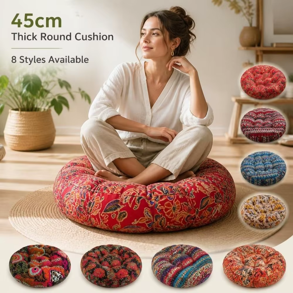 Thickened Bohemian Round Cushion Washable Yoga Meditation