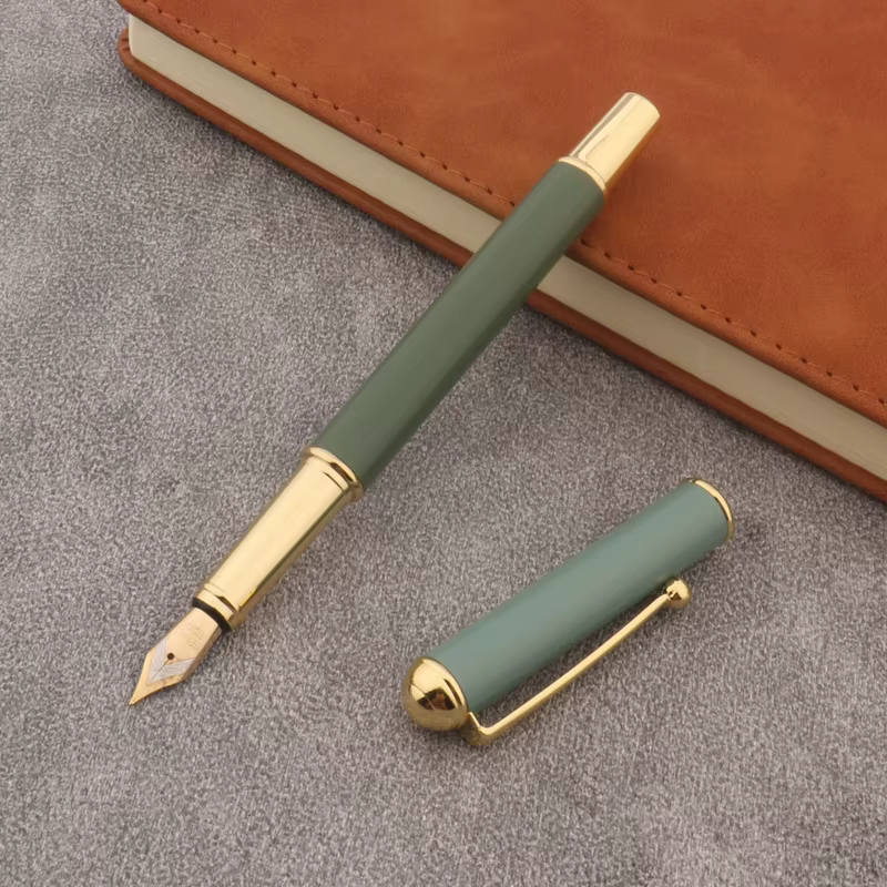 Metal Fountain Pen Matte Green Stationery Office School