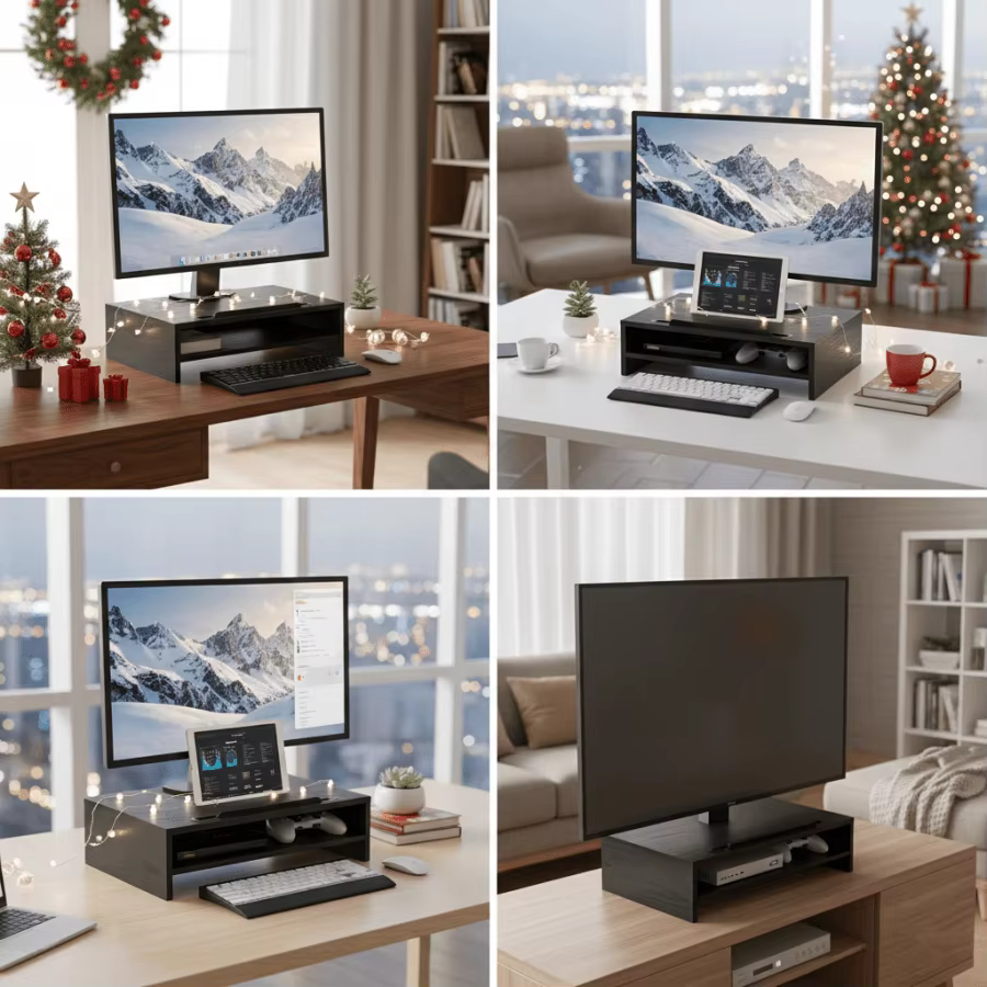 Monitor Stand Riser 2-tier Wood Monitor Stand Riser with