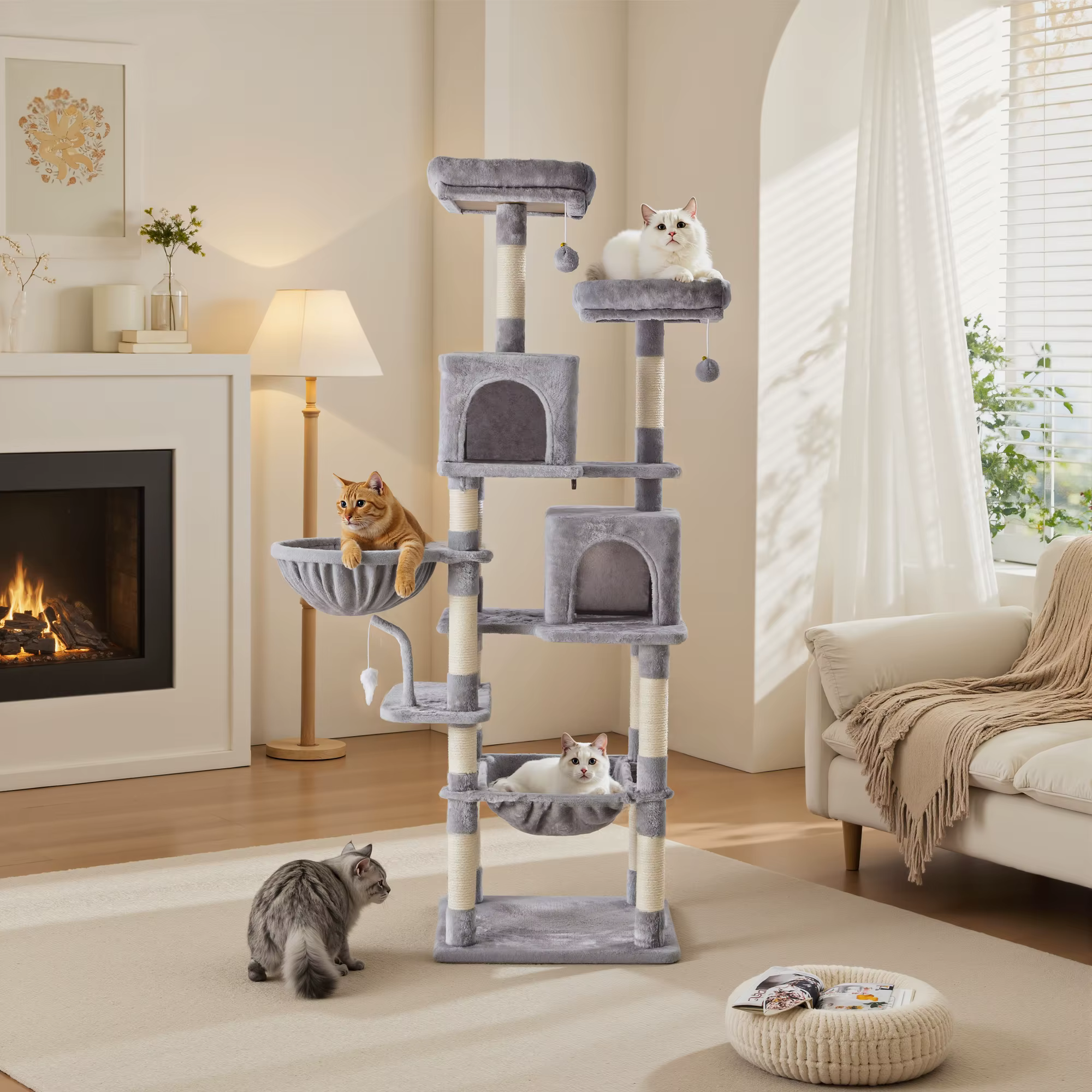 Jhk Cat Tree Tall Multi-cat Climbing Tower for Pet