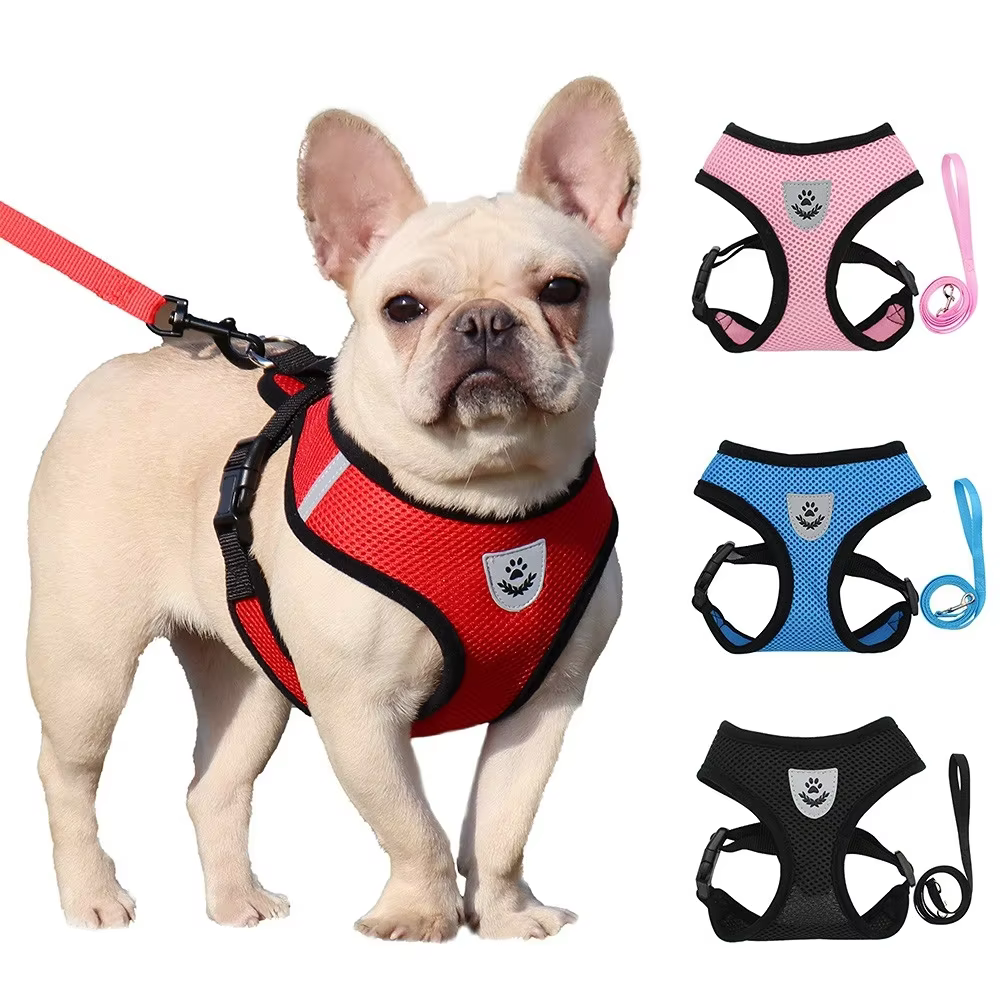 Summer Cat Dog Harness Lead Leash Adjustable Vest Polyester